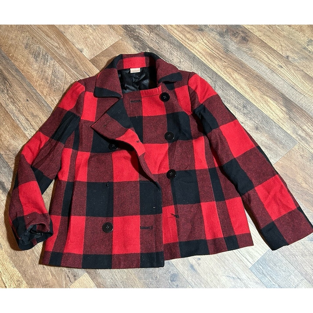 J. Crew Crewcuts Buffalo Plaid Jacket Coat Size 10 Red Black Boys Lumberjack